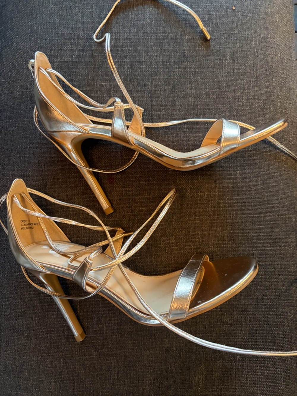 Charlotte Russe Metallic Rose Gold Strappy High Heel Sandals